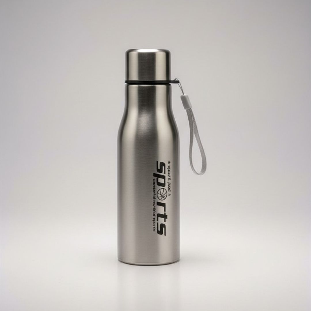Stainless Steel Water Bottle 750ml Silver | Leakproof Lightweight Sports Bottle | Reusable Metal Bottle for School, Gym & Daily Use Gotrendly, water bottles